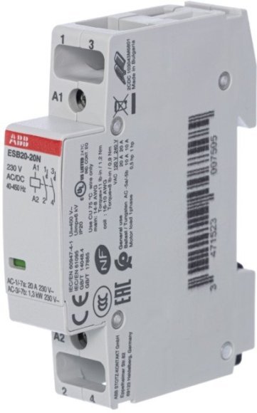 Модульный контактор ABB ESB20 2НО 20А 230В AC/DC, 1SBE121111R0620 в Екатеринбурге