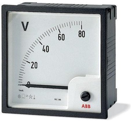 Вольтметр щитовой ABB VLM 80В AC, аналоговый, кл.т. 1,5, 2CSG113120R4001 в Екатеринбурге