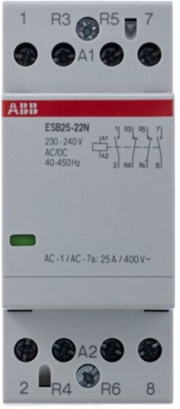 Модульный контактор ABB ESB25 2НО+2НЗ 25А 230В AC/DC, 1SAE231111R0622 в Екатеринбурге
