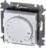 Терморегулятор с поворотной ручкой ABB LEVIT, скрытый монтаж, белый / ледяной, 2CHH920003A6001