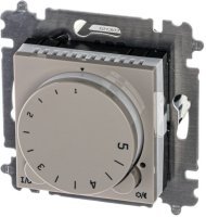 Терморегулятор с поворотной ручкой ABB LEVIT, скрытый монтаж, кофе макиато / белый, 2CHH920003A6018