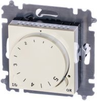 Терморегулятор с поворотной ручкой ABB LEVIT, скрытый монтаж, слоновая кость / белый, 2CHH920003A6017