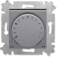 Терморегулятор с поворотной ручкой ABB LEVIT, скрытый монтаж, сталь / дымчатый черный, 2CHH920003A6069