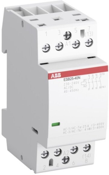 Модульный контактор ABB ESB-N 1НО+3НЗ 25А 110В AC/DC, 1SAE231111R0413 в Екатеринбурге