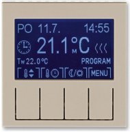 Терморегулятор универсальный программируемый ABB LEVIT, с дисплеем, кофе макиато / белый, 2CHH911031A4018