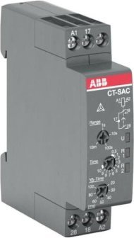 Реле времени CT-SAC.22 компактное (звезда-треуг. рег. время перекл. на треуг.) 24-48B DC, 24-240B AC (4 диапазонов времени 0,05с...1, 1SVR508210R0100