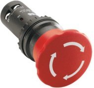 Кнопка CE4T-10R-02 аварийного останова с фиксацией 2НЗ отпускание поворотом 40мм, 1SFA619550R1051