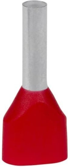 Наконечник каб. 2FER1008P-F, медь лужен./полипропилен, втулка, двойной, красный, 2x1мм2, 8мм, 500 шт. в пачке, 7TCA301140R0390 в Екатеринбурге