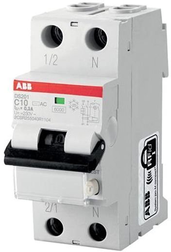 Дифавтомат ABB DS200 1P+N 10А (B) 6 кА, 30 мА (AC), 2CSR255040R1105 в Екатеринбурге