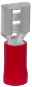 Наконечник каб. 2FER1014P-F, медь лужен./полипропилен, втулка, двойной, красный, 2x1мм2, 14мм, 500 шт. в пачке, 7TCA301140R0388