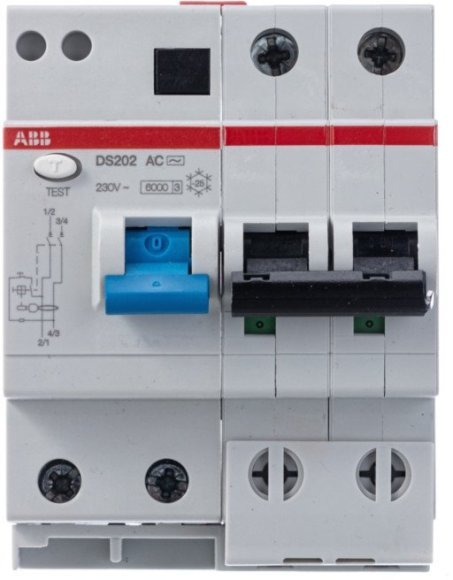 Дифавтомат ABB DS200 2P 10А (B) 6 кА, 30 мА (AC), 2CSR252001R1105 в Екатеринбурге
