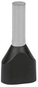 Наконечник каб. 2FER1518P-D, медь лужен./полипропилен, втулка, двойной, черный, 2x1.5мм2, 18мм, 100 шт. в пачке, 7TCA301140R0372 в Екатеринбурге