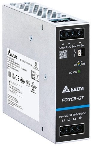 DRF-24V120W3GBA Блок питания, вход 3ф x 320-575 VAC, выход 24 VDC 5 A 120 W, реле DC OK, старт от -40°C, метал. корпус в Екатеринбурге