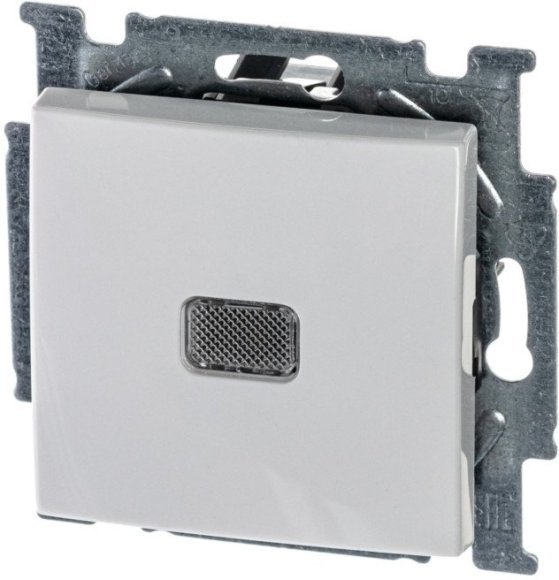 Выключатель 1-клавишный ABB BASIC55 с подсветкой, скрытый монтаж, альпийский белый, 2CKA001012A2153 в Екатеринбурге